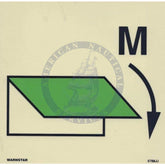 Marine Fire Sign, IMO Fire Control Symbol: Closing Device for Machinery Spaces Ventilation Inlet or Outlet